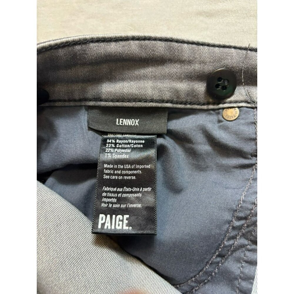 Men's Paige Jeans Lennox Slim Straight Stretch Denim Gray 36x25 - Picture 10 of 12